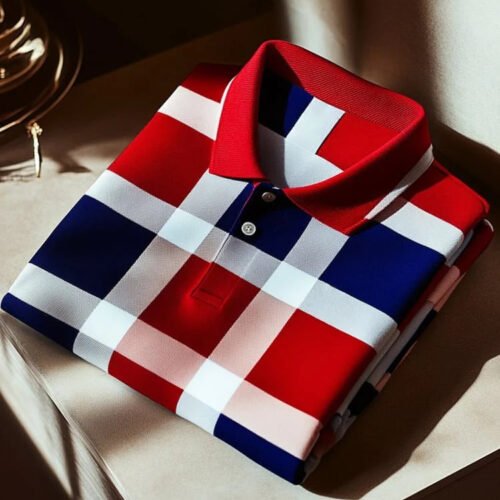 10.jpg Men's Classic Business Plaid Button Short Sleeve Loose Polo Shirt