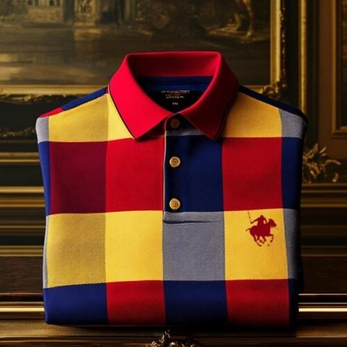 16.jpg Men's Check Business Casual Short Sleeve Plaid Polo Shirt