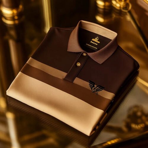 18.jpg Men's Classic Business Check Logo Short Sleeve Button Polo Shirt