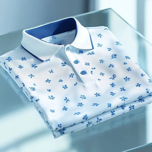 19.jpg Men's Business Casual Jacquard Button Short Sleeve Polo Shirt