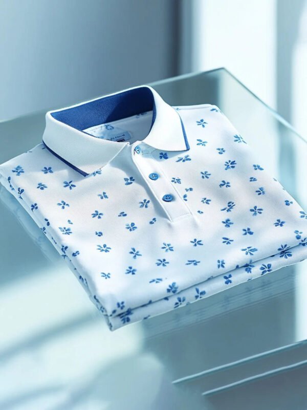 19.jpg Men's Business Casual Jacquard Button Short Sleeve Polo Shirt