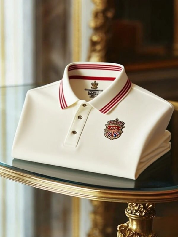 Men's Retro Business Stripe Print Cotton Blend Short Sleeve Polo