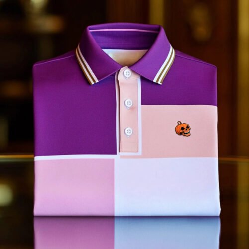 28.jpg Men's Business Casual Artistic Geometric Block Short Sleeve Polo Shirt