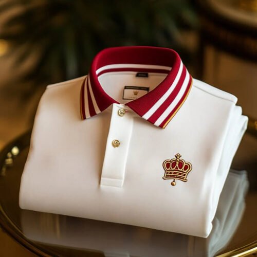 37.jpg Men's Classic Business Check Crest Short Sleeve Polo Shirt