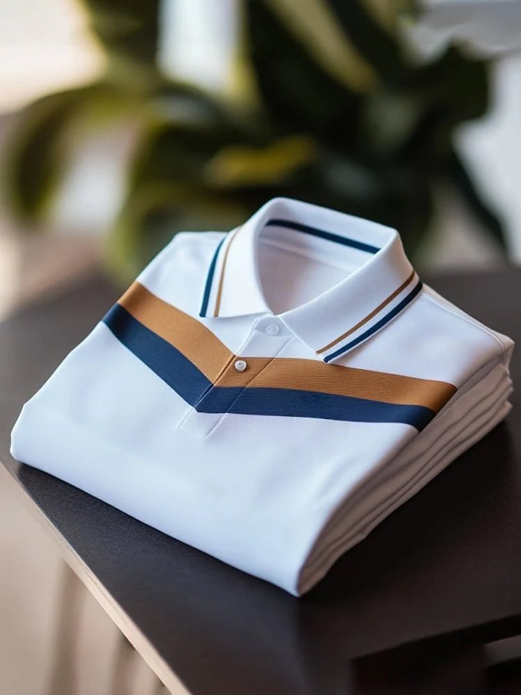 39.jpg Men's Classic Business Check Logo Short Sleeve Polo Shirt