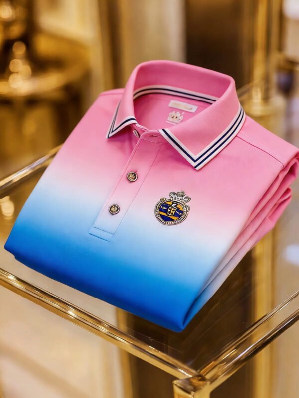 Men's Classic Business Button Short Sleeve Polyester Tribal Polo Shirt