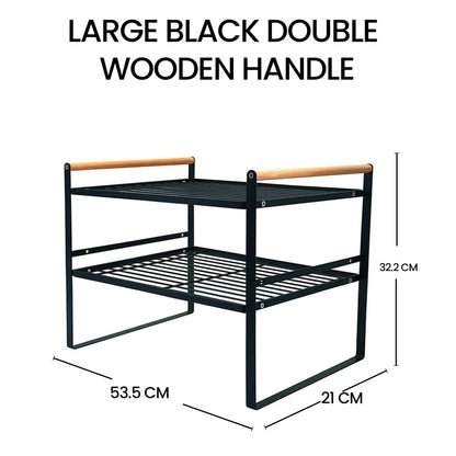 Kitchen Shelf Organizer with Wooden Handles