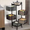 Kitchenwell Round Multi-Purpose Rotatable Trolley Storage (Shelves-5)
