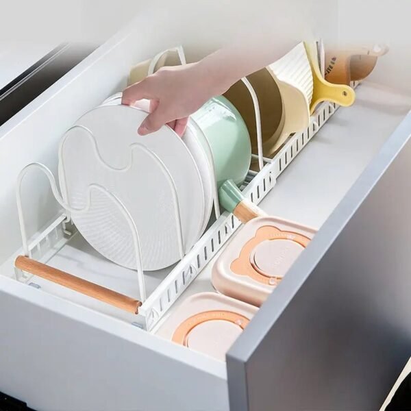 Expandable Pan and Lid Organizer Rack