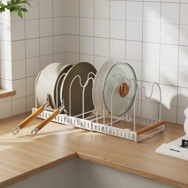 Expandable Pan and Lid Organizer Rack