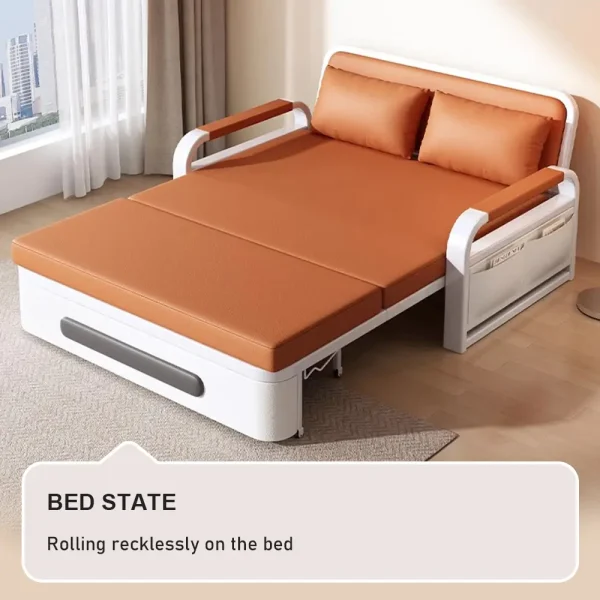 Modern Sofa Bed With Wood Frame – Storage Included