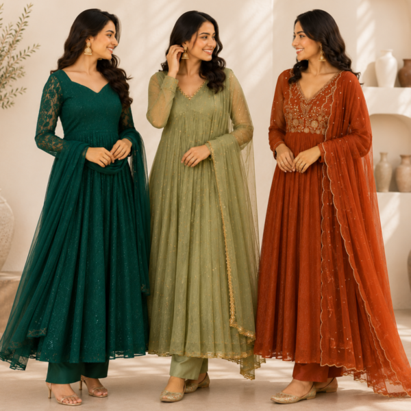 10_0dd7ed90-8f75-4774-8a9a-a6d6729aef2c.png 3 Anarkali Style Kurta Set with Dupatta ( A3 )