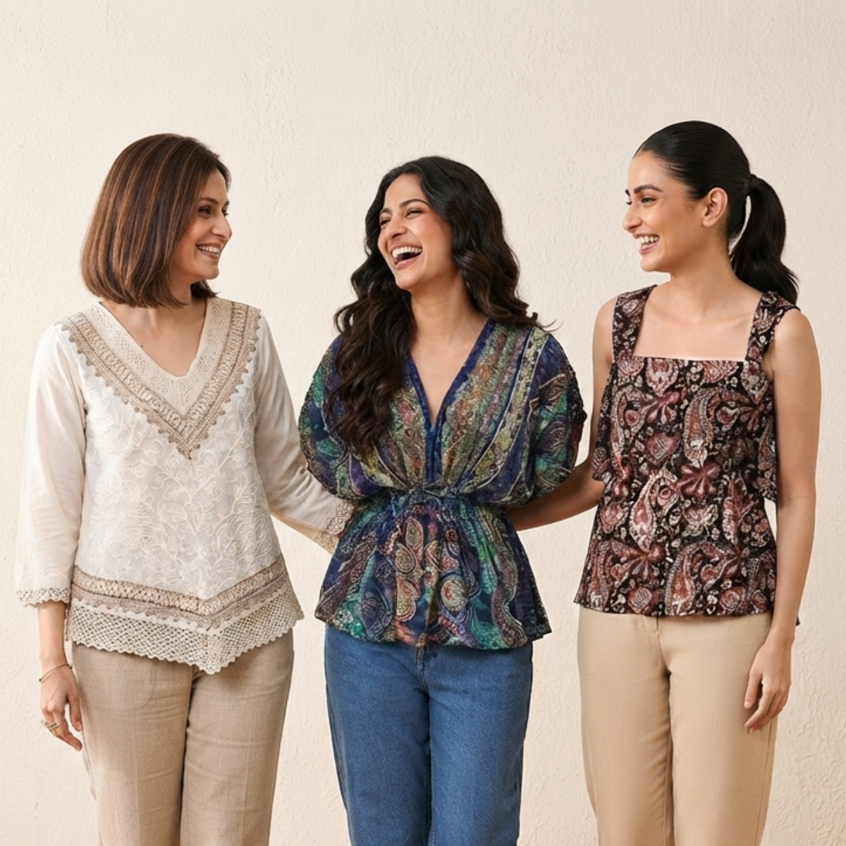 3 Women's Printed Western Top ( P4 )