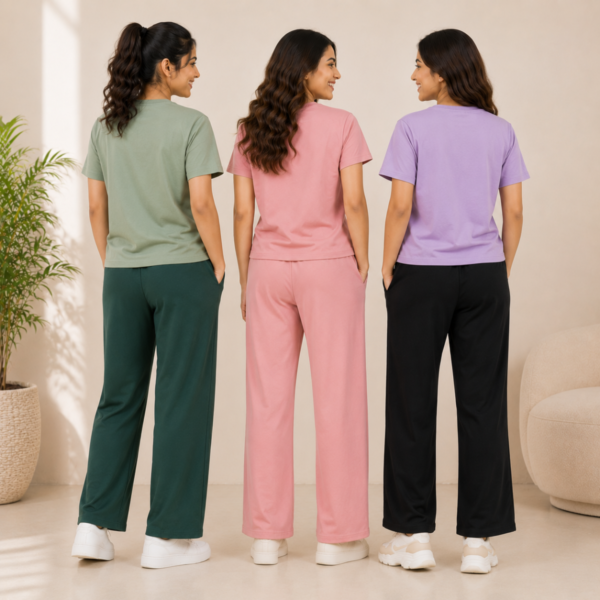 Women's Casual T-Shirt with Trouser Set ( T-4 )