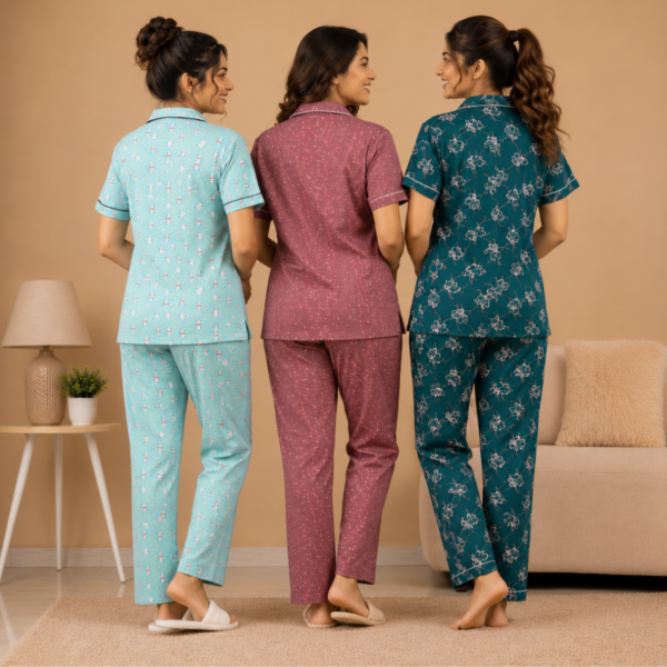 3 Cotton Night Suit For Women (N-7)