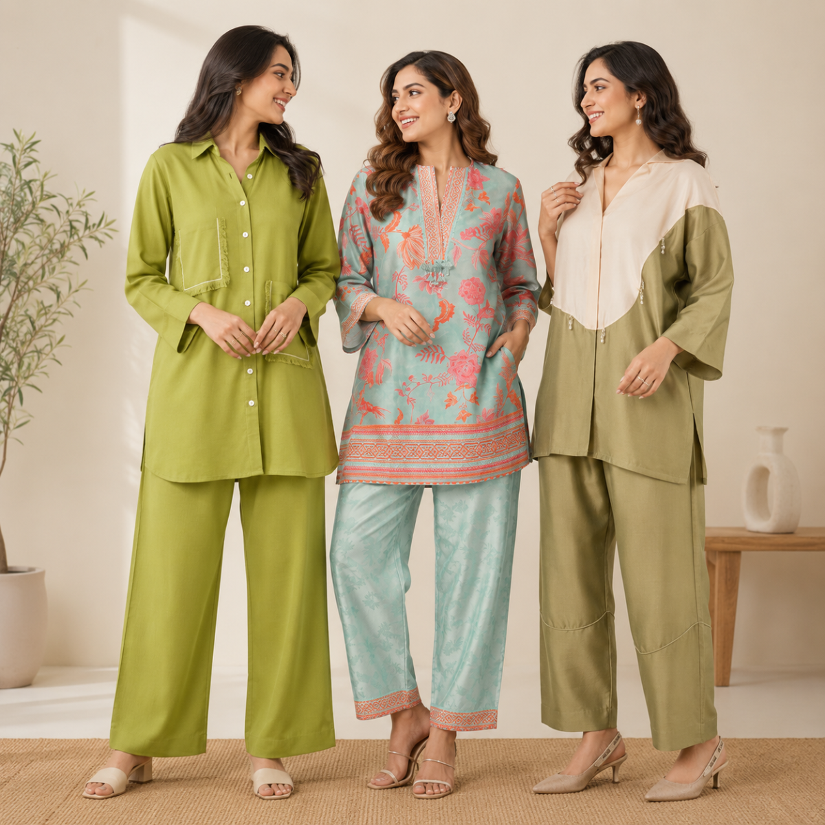 13_58a64f53-41c6-48a3-a74c-1c1fbd1ef4e4.png 3 Women's Cotton Co-Ord Set ( C5 )