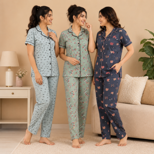 13_e7469ca9-86ad-4e13-a809-e06cb2b1eb26.png 3 Cotton Night Suit For Women (N-6)