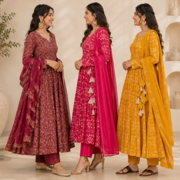 14_61fe00d2-1be3-4bee-bff8-48e8b169f982.png 3 Anarkali Style Kurta Set with Dupatta ( A4 )