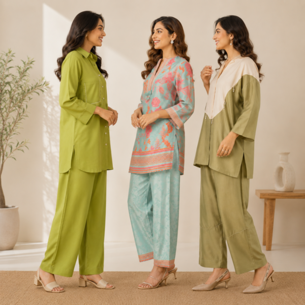 14_84bcdfd6-3d97-4861-b232-004531c3bc1d.png 3 Women's Cotton Co-Ord Set ( C5 )