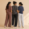 3 Sets Women's T-Shirts With Trousers (K-5)
