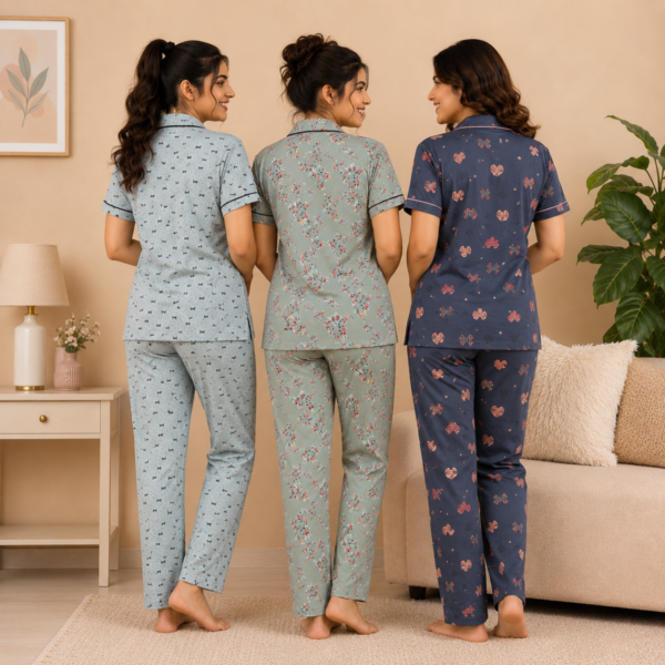 3 Cotton Night Suit For Women (N-6)
