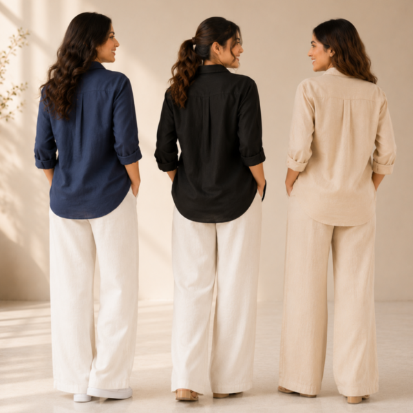 3 Linen Outfit Sets for Women ( L-5 )