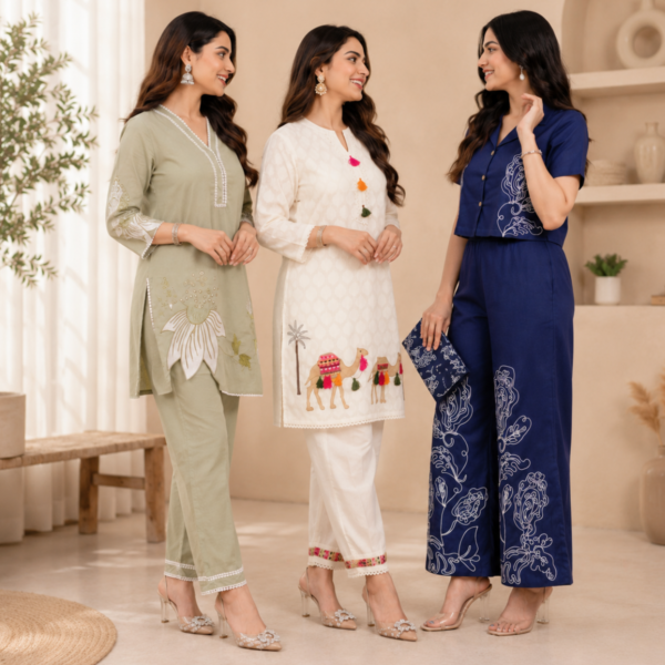 17_dd81e507-7266-4c0e-8ee2-92f4bcfbb722.png 3 Women's Co-Ord Set Outfit | Daily Wear ( CS-6 )