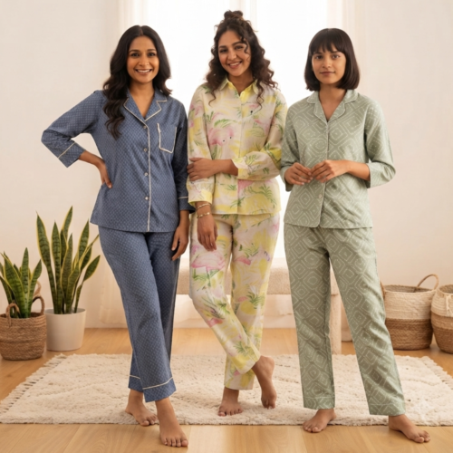1_2ed378dd-eab2-4c9f-baae-e1fab85b6d59.png 3 Women's Cotton Nightwear Set ( N-1 )