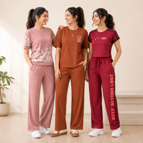 1_80426c6f-56e7-4a40-ac87-ffe2fe82cd49.png Women's Casual T-Shirt with Trouser Set ( T-1 )
