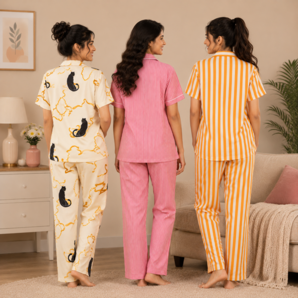 3 Cotton Night Suit For Women (N-4)