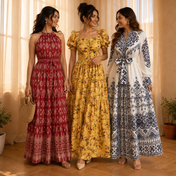 3 Women’s Printed Maxi Dress Collection ( P9 )