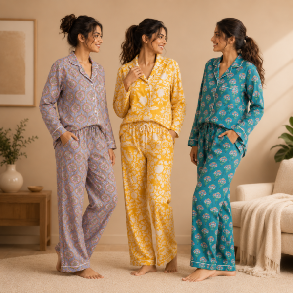 3 Cotton Night Suit For Women (N-1)