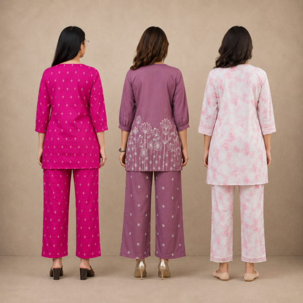 2_8e298022-2b15-4a18-9ad8-3370d1e16b1c.png Printed Co-Ord | Pack of 3 | Casual Ethnic Fusion Wear | CC-013