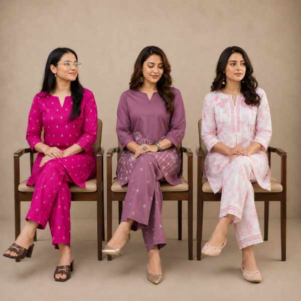 3_34ad2f09-b6ef-4c5a-af90-05489b7b3c9c.png Printed Co-Ord | Pack of 3 | Casual Ethnic Fusion Wear | CC-013