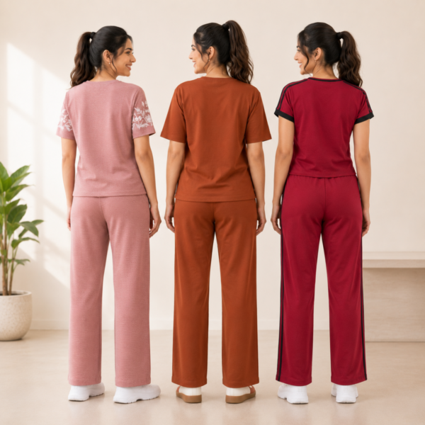 Women's Casual T-Shirt with Trouser Set ( T-1 )