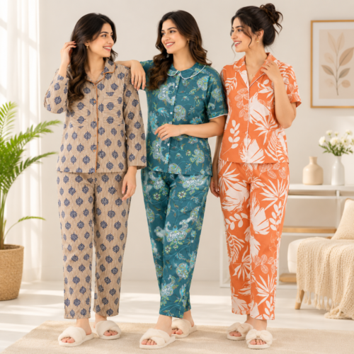 4_45ac3d7f-9ac0-4ad1-868d-266018066c86.png 3 Women's Cotton Nightwear Set ( N-2 )