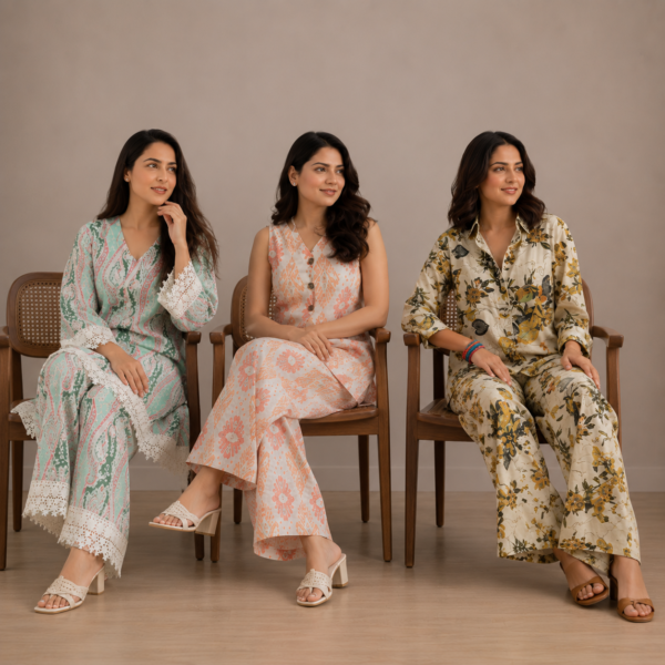 4_57b65584-32f2-4d7a-9405-e92a5cf089eb.png Printed Co-Ord | Pack of 3 | Casual Ethnic Fusion Wear | CC-011