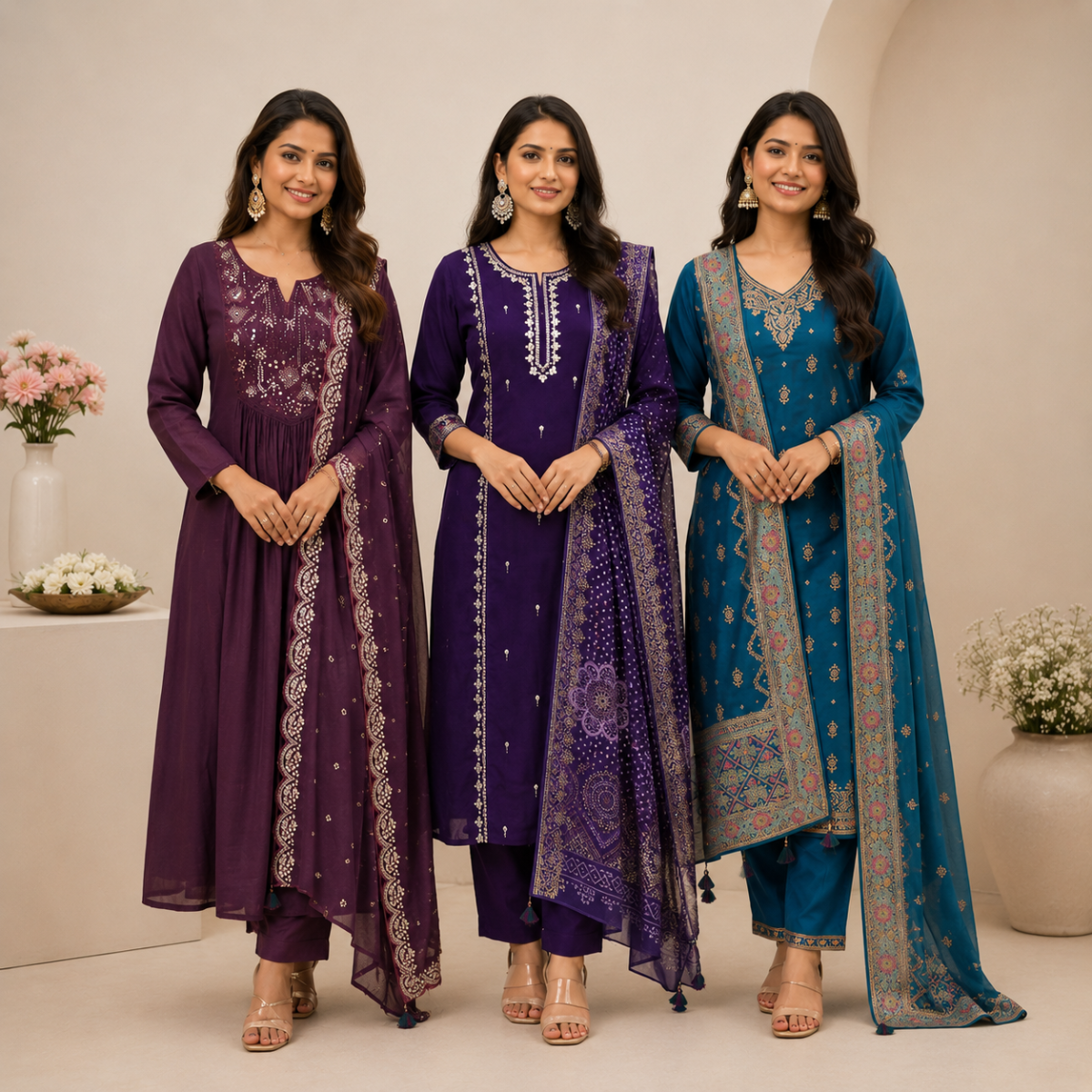 3 Cotton Combo Full Set  - Perfect For Every Occasion ( D-8 )