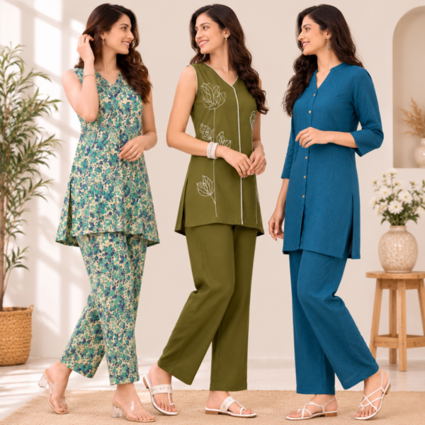 5_4c227348-c1b0-4ef4-8bbb-8310e4c28d11.png 3 Women's Cotton Co-Ord Set ( C2 )