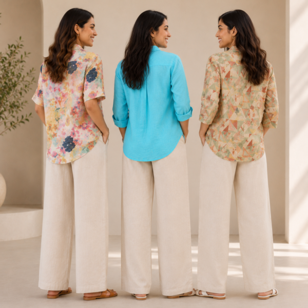 3 Linen Outfit Sets for Women ( L-2 )