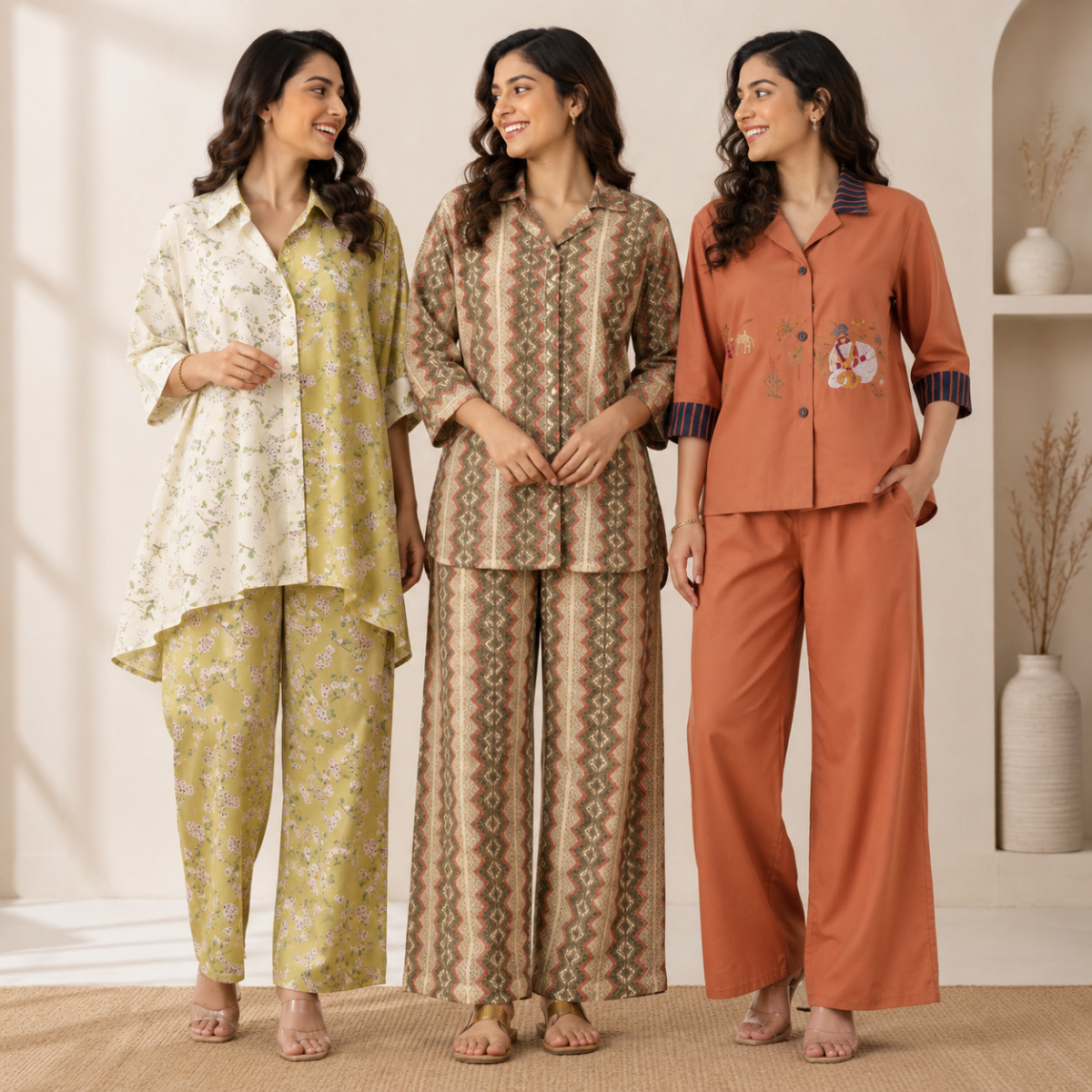 7_c3f41a69-367e-4eb4-b8f5-b0091d29144d.png 3 Women's Cotton Co-Ord Set ( C3 )