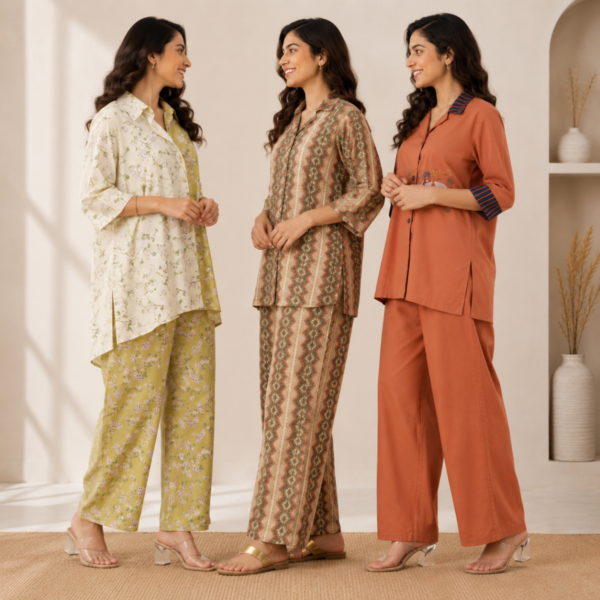8_adb32940-0091-45b6-9734-5bfdef0f3ae2.png 3 Women's Cotton Co-Ord Set ( C3 )