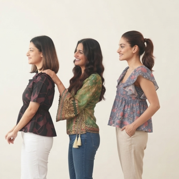 3 Women's Printed Western Top ( P3 )