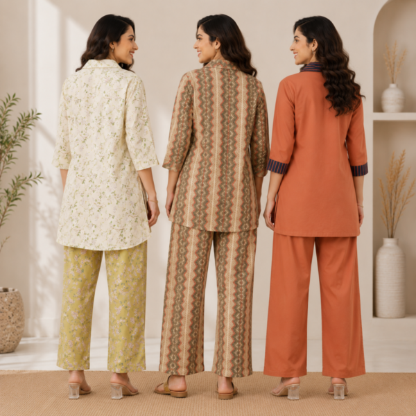 9_07bc5424-189b-40d4-84a3-5054aad66f8c.png 3 Women's Cotton Co-Ord Set ( C3 )