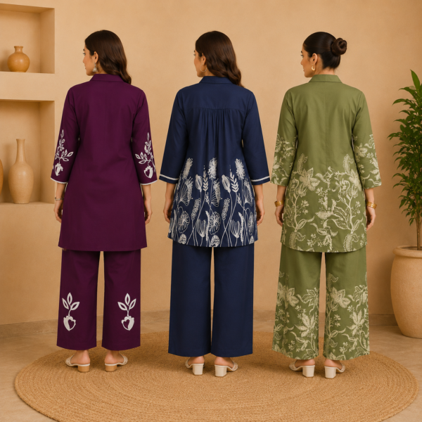 img2_54b331e7-4c88-4b5b-9486-45ea5d35ae11.png Women’s Printed Co-Ord | Pack of 3 | Casual Ethnic Fusion Wear