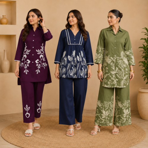 main_193d40bf-2417-4353-af18-98c621d74edd.png Women’s Printed Co-Ord | Pack of 3 | Casual Ethnic Fusion Wear